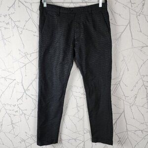 Patrizio Messagerie Black Gray Jacquard Slim Fit Pants